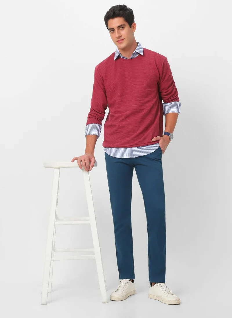 Urbano Fashion  Urbano Fashion Men's Royal Blue Cotton Slim Fit Casual Chinos Trousers Stretch for Men | Best Price UAE